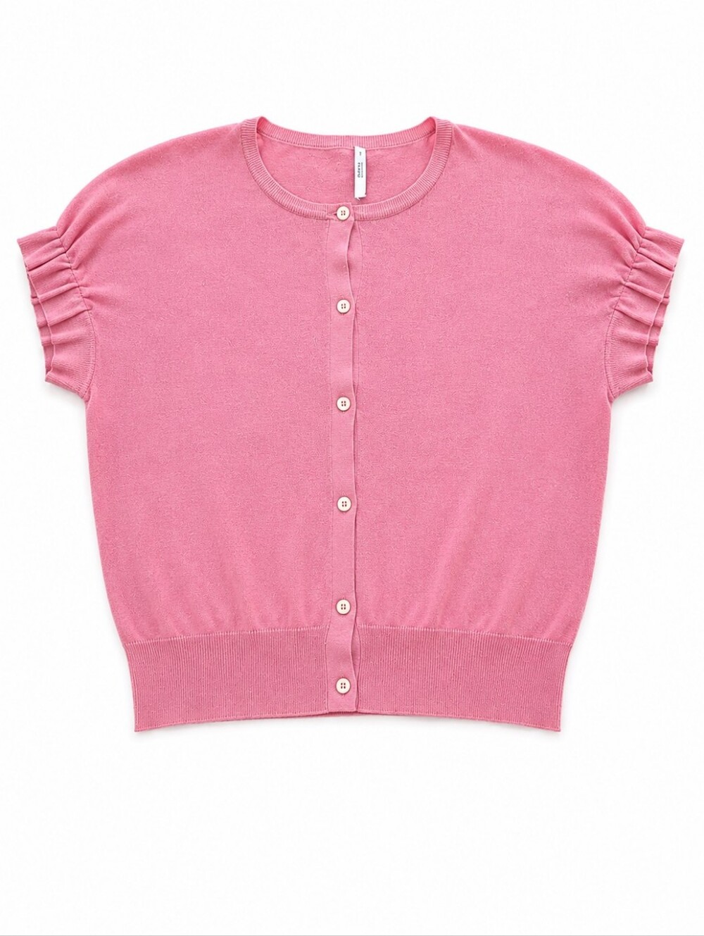 Prada Cotton Knit Short Sleeve Cardigan Top Size 42 Italy -- Vintage 2007